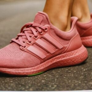 Adidas Pink Ultraboost Sneakers with Knit Upper
